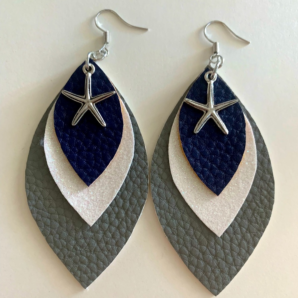 New earrings with silver Starfish charm